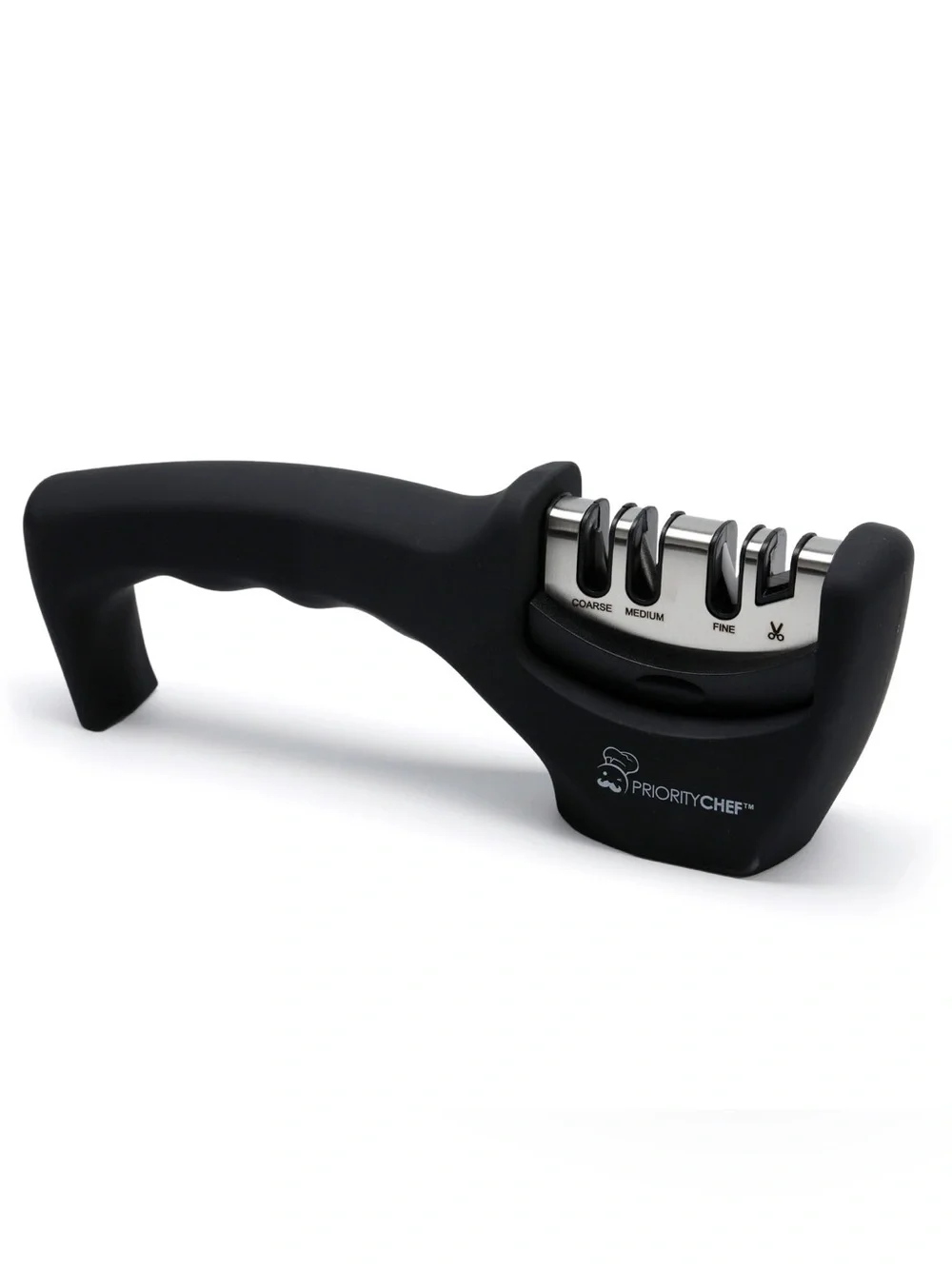 PriorityChef | Kitchen Knife and Scissors Sharpener with Glove | Black